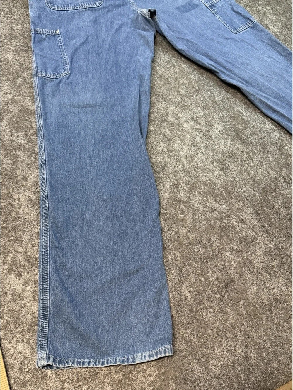 Carhartt Carpenter Jeans Mens 36x33 Light Wash Relaxed Fit Work Denim Pants